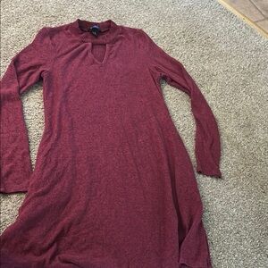 Elegant Burgundy Women's Dress